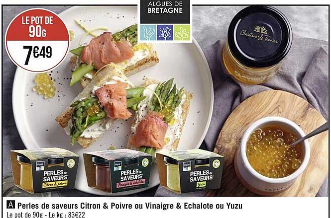 Perles De Saveurs Citron & Poivre Ou Vinaigre & échalote Ou Yuzu