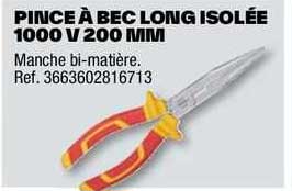 pince à bec long isolée 1000 v 200 mm
