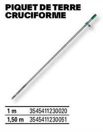 piquet de terre cruciforme