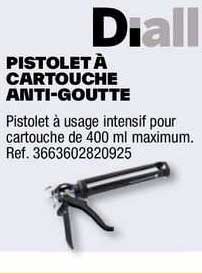 pistolet à cartouche anti-goutte diall