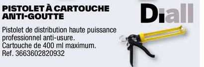 pistolet à cartouche anti-goutte diall
