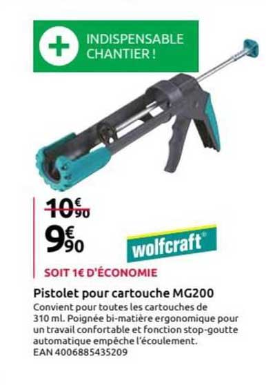 pistolet pour cartouche mg200 wolfcraft