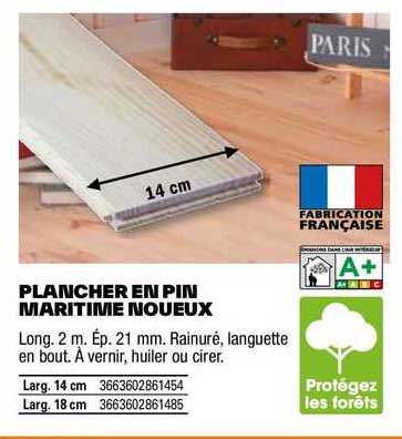plancher en pin maritime noueux