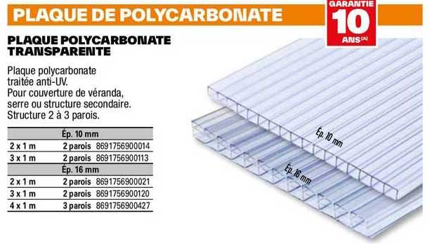 Plaque Polycarbonate Transparente