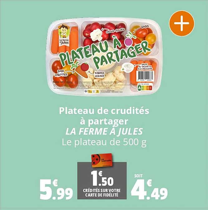 plateau de crudités à partager la ferme à jules