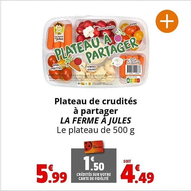 plateau de crudités à partager la ferme à jules