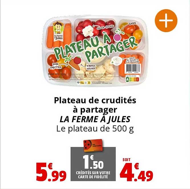 plateau de crudités à partager la ferme à jules
