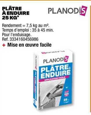 plâtre à enduire 25 kg planodis