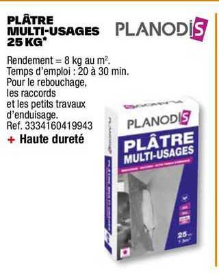 Plâtre Multi-usages 25 Kg Planodis