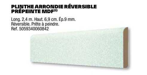plinthe arrondie réversible prépeinte mdf