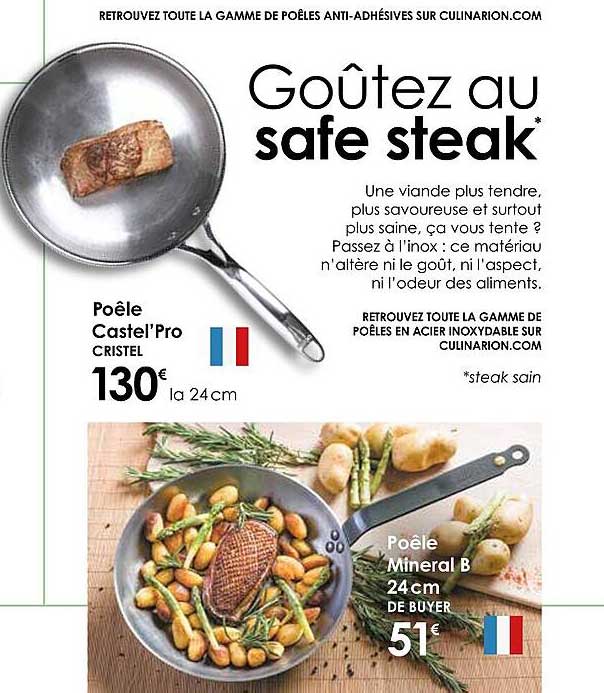 poêle castel'pro crisel, poêle mineral b 24 cm de buyer