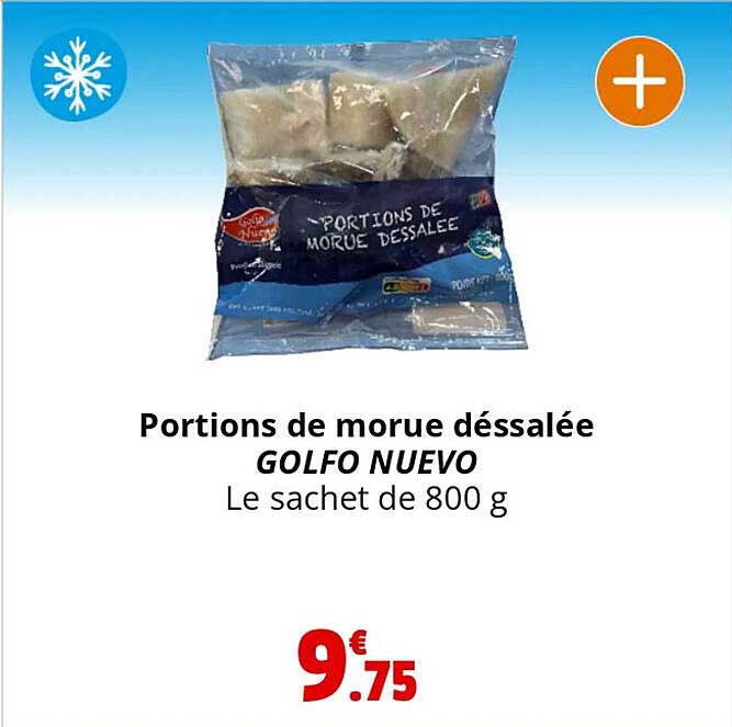 portions de morue déssalée golfo nuevo