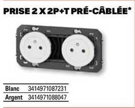 prise 2 x 2p+t pré-câblée