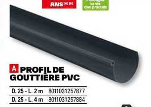 profil de gouttière pvc