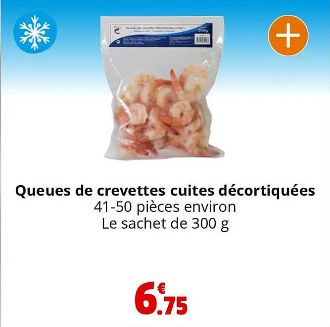 Queues De Crevettes Cuites Décortiquées