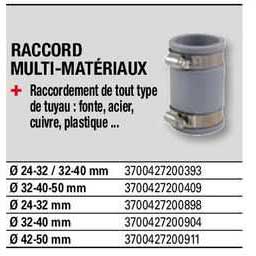 raccord multi-matériaux