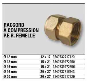 raccrod à compression p.e.r. femelle