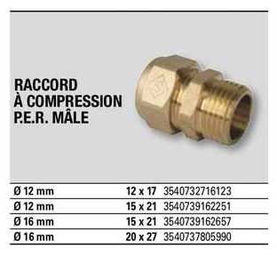 raccrod à compression p.e.r. mâle