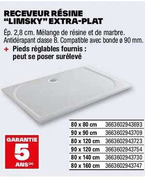 Receveur Résine "limsky" Extra-plat
