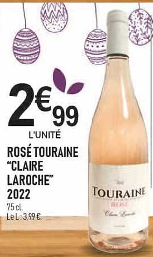 rosé touraine "claire laroche" 2022