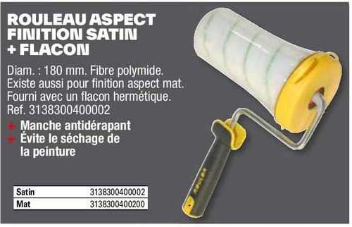 rouleau aspect finition satin + flacon