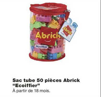 sac tube 50 pièces abrick "écoiffier"