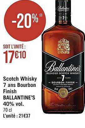 scotch whisky 7 ans bourbon finish ballantine's 40% vol.