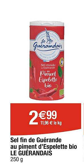 sel fin de guérande au piment d'espelette bio le guérandais