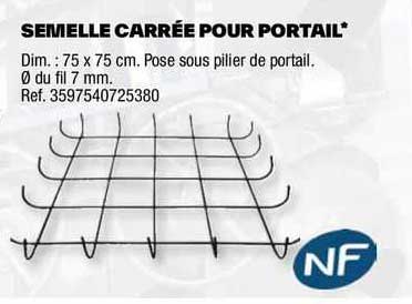 semelle carré pour portail