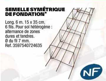 semelle symétrique de fondation