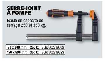 serre-joint à pompe