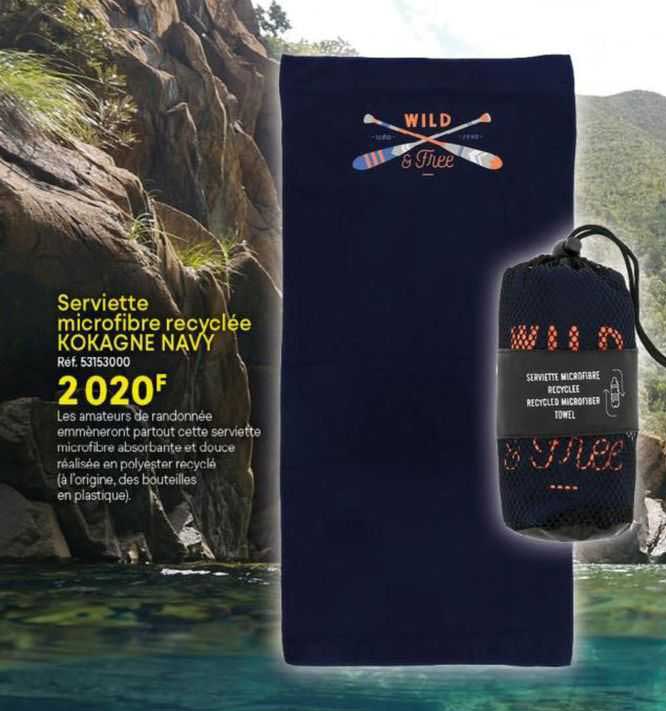 Serviette Microfibre Recyclée Kokagne Navy