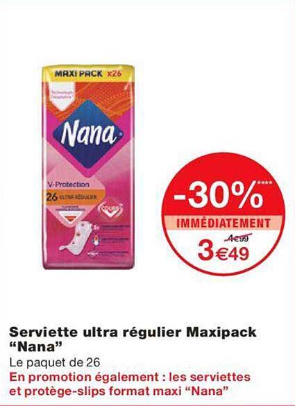 serviette ultra régulier maxipack "nana"