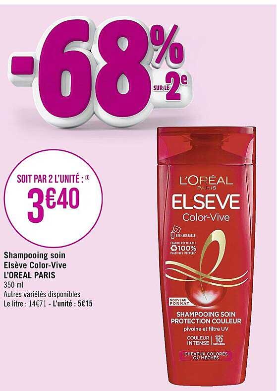 shampooing soin elsève color-vive l'oréal paris