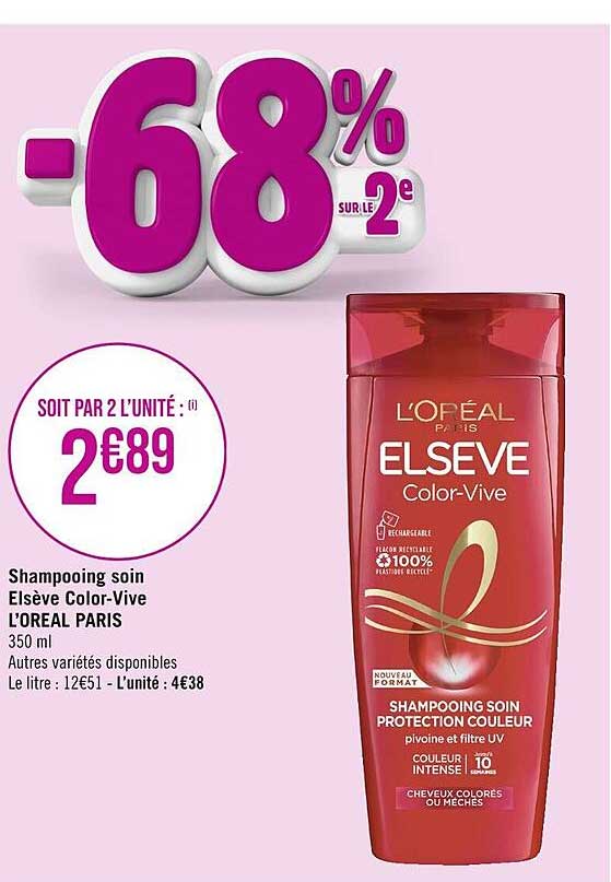 shampooing soin elsève color-vive l'oréal paris