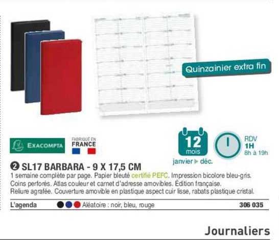 Sl17 Barbara - 9 X 17,5 Cm Exacompta