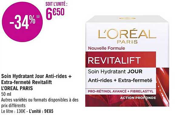 Soin Hydratant Jour Anti-rides + Extra-fermeté Revitalift L'oréal Paris