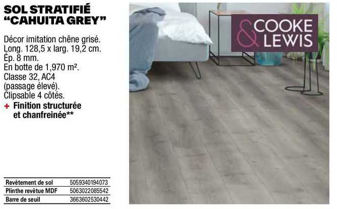 sol stratifié "cahuita grey"