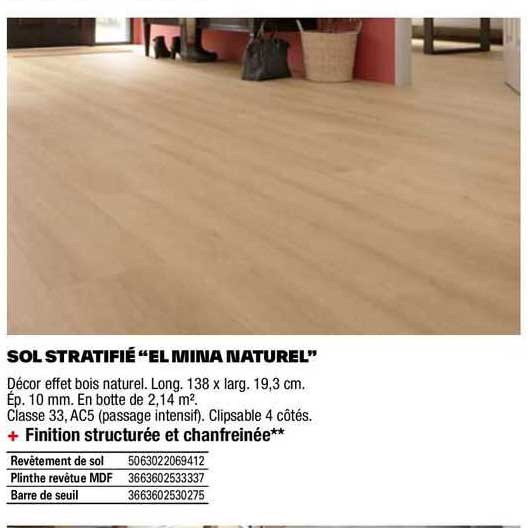 sol stratifié "el mina naturel"