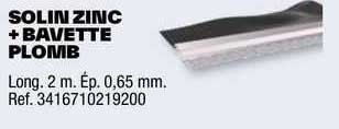 solin zinc + bavette plomb