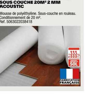 sous couche 20m² 2 mm acoustic