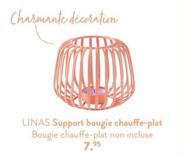 support bougie chauffe-plat linas