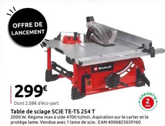table de sciage scie te-ts 254 t einhell