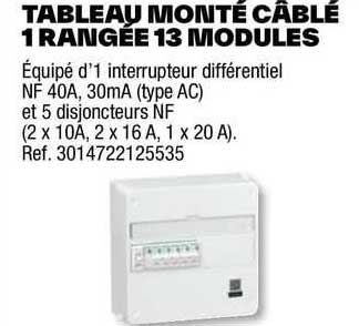 tableau monté câblé 1 rangée 13 modules