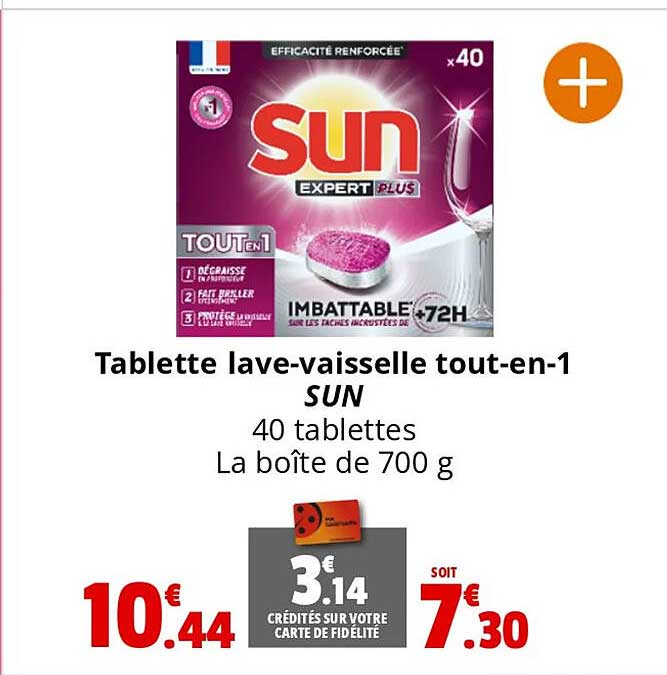 tablette lave-vaisselle tout-en-1 sun