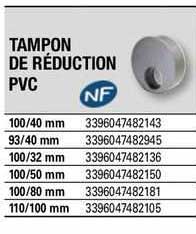 tampon de réduction pvc
