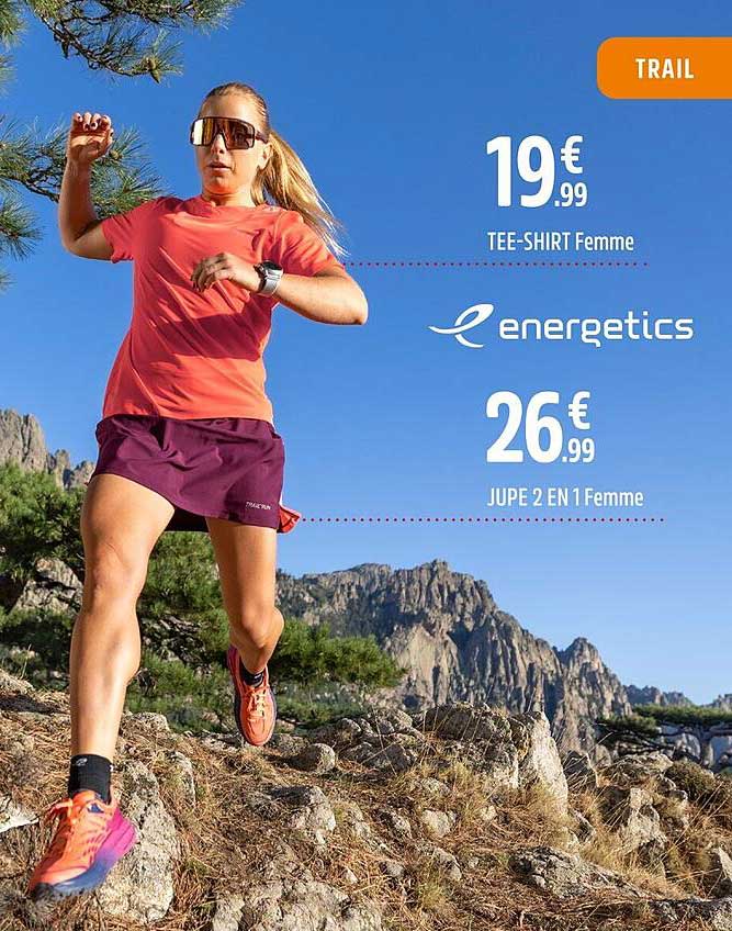 tee-shirt femme, jupe 2 en 1 femme energetics