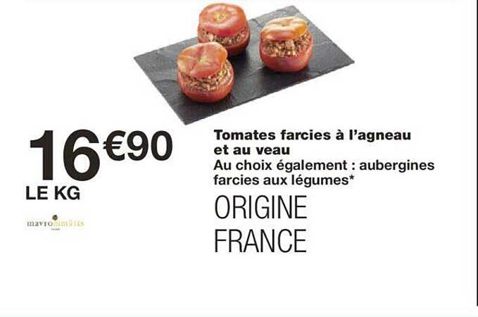 tomates farcies à l'agneau et au veau