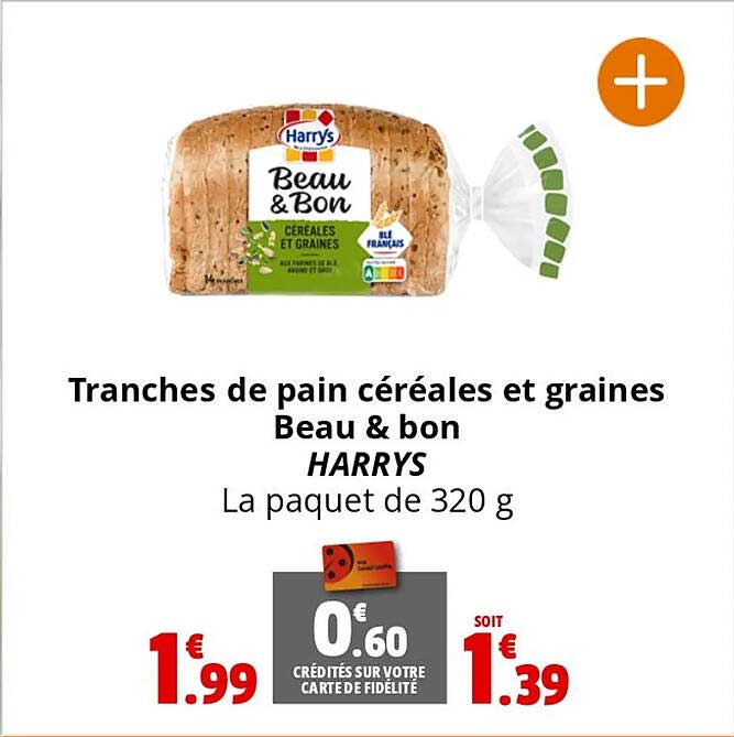 tranches de pain céréales et graines beau & bon harrys