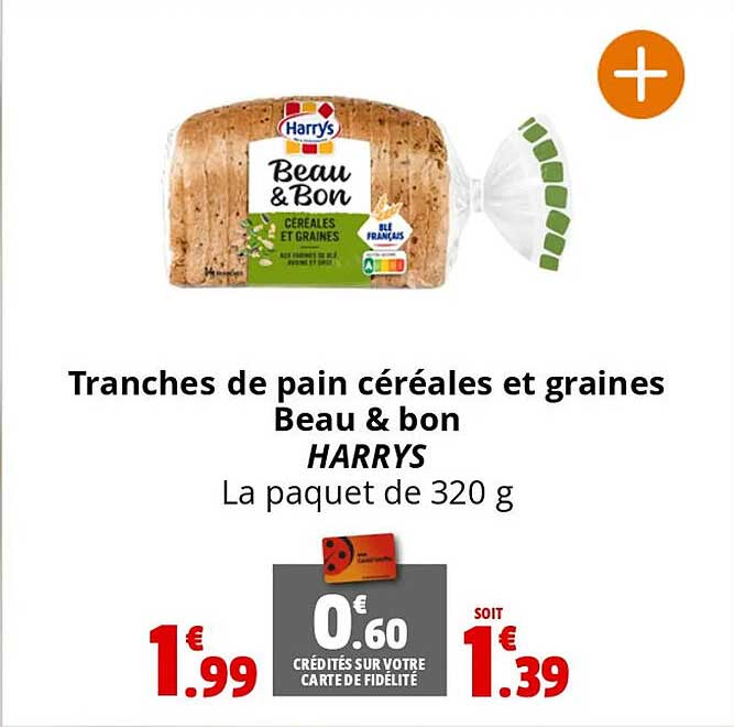 tranches de pain céréales et graines beau & bon harrys